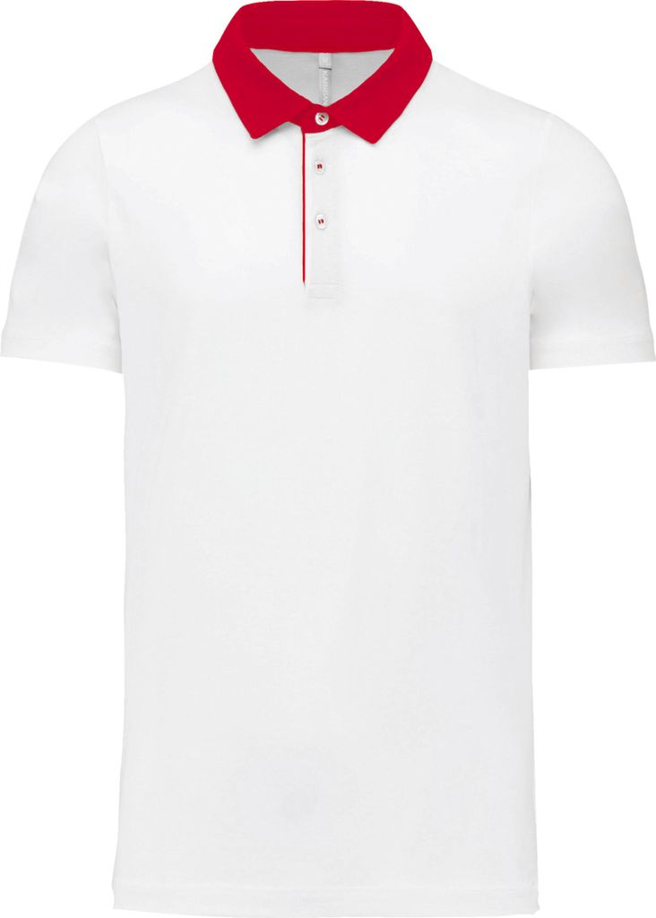 Kariban Zweifarbiges Jersey-Polohemd für Herren