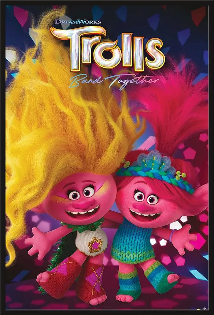 Poster encadré Trolls Viva et Poppy vitre acrylique cadre Shinsuke