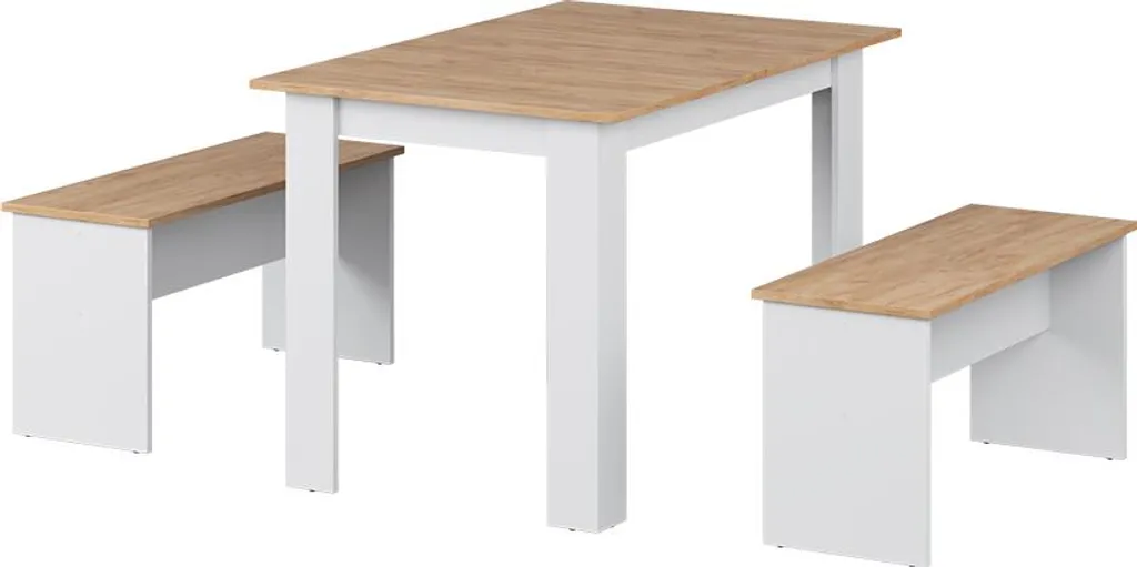 Banquette d'angle Vicco Sentio 112cm chêne blanc et or style luxueux