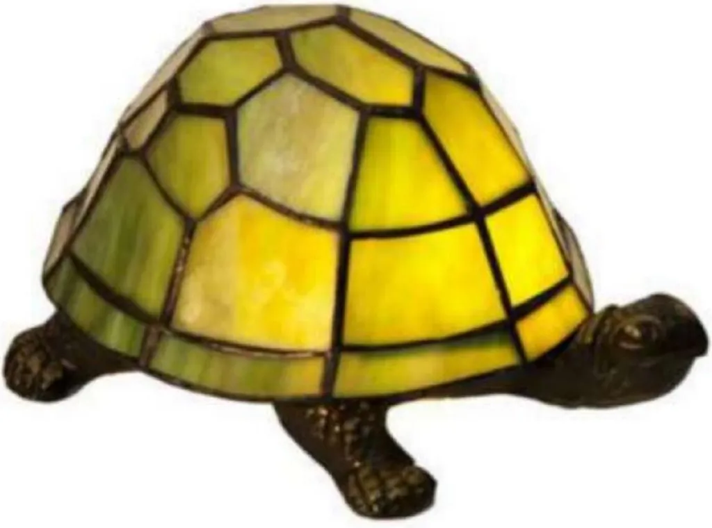 Lampe de Table Tiffany en Forme de Tortue Jaune Luminaire de Luxe