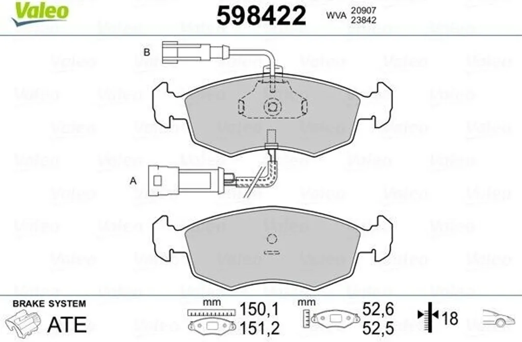 Plaquettes de frein contre les sifflements pour Fiat Punto et Doblo