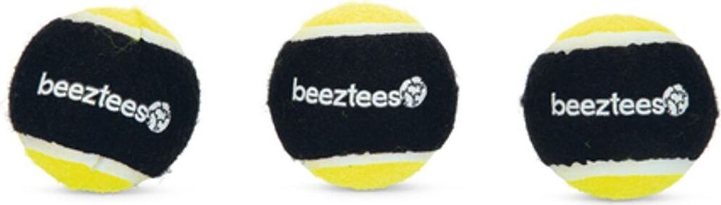 Beeztees Fetch Sponge Ball, 3 Stk, 6,3cm Schwarz/Gelb