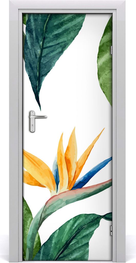 Tulup Türaufkleber 75x205 cm Dekorative Aufkleber Selbstklebend Wasserdichte Tapete Abnehmbar Schlafzimmer Wohnzimmer Wohnkultur - Strelitzia reginae