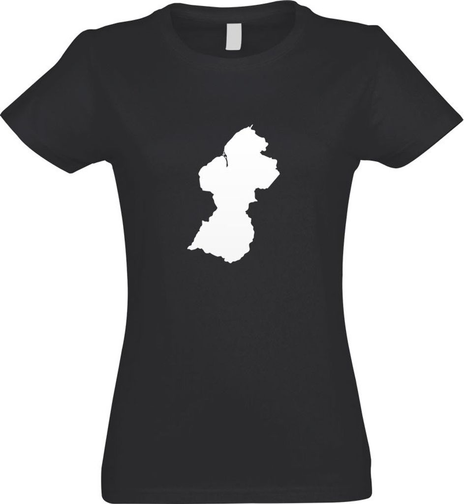 Kiwistar - T-Shirt tailliert - Damen - Graphit - Guyana Umriss Kontur - mit Motiv Bedruckt - Funshirt Design - Sport - Freizeit - Damen - S