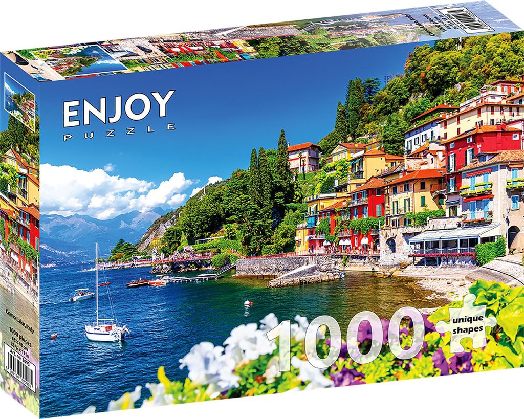 Puzzle 1000 elementów Enjoy – Jezioro Como, Włochy Zdjęcie produktu 