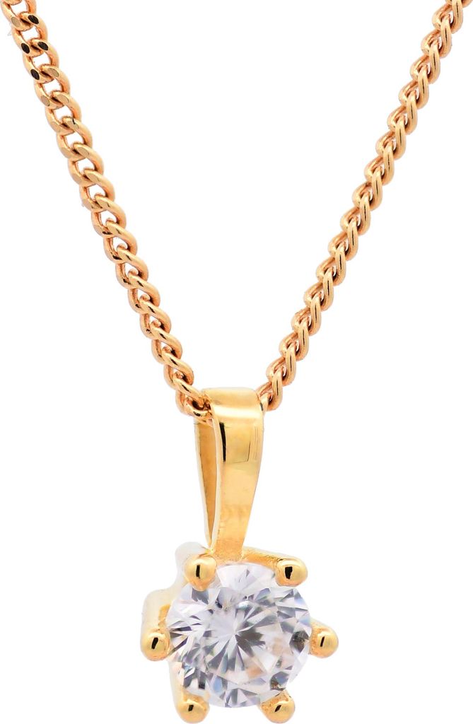 Anhänger Krappenfassung Zirkonia mit Goldkette 333-8 Karat Produktbild 