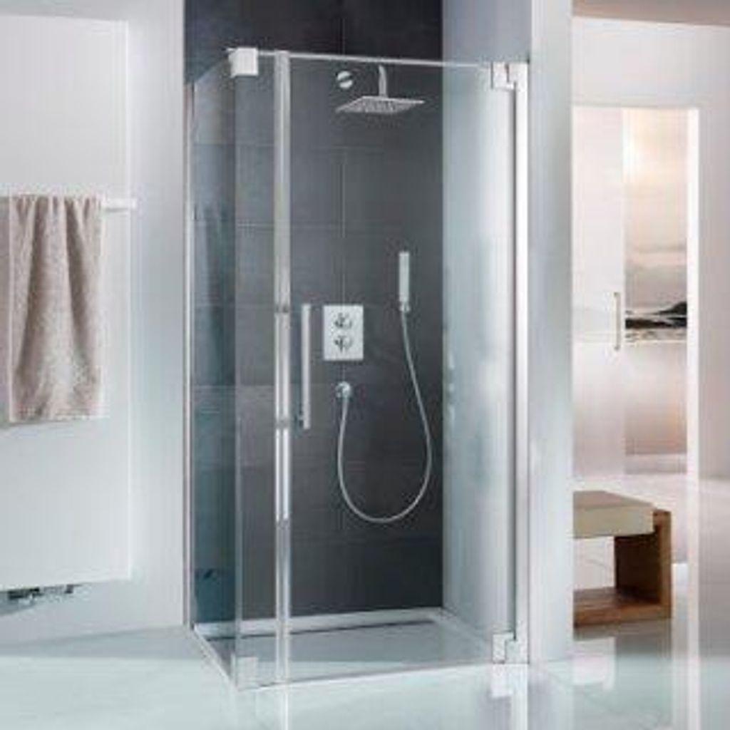 HSK 2175100-41-1650 K2P Drehtür Pendelbar mit Nebenteil und Seitenwand 1000x2000mm Chromoptik Linea 02 mit Edelglas-Beschichtung