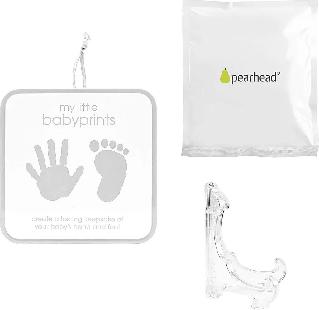 Boîte Empreinte Bébé Pearhead Sans Mélange - Argile Douce Gris et Blanc
