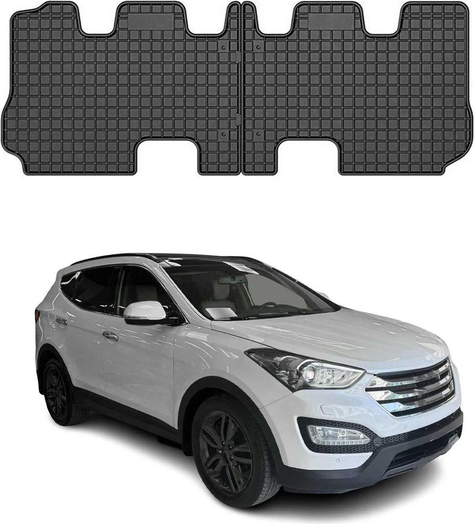 OMAC Gummi Fußmatten für Hyundai Santa Fe 3RD ROW 2015-2018 Automatte Schwarz 2x