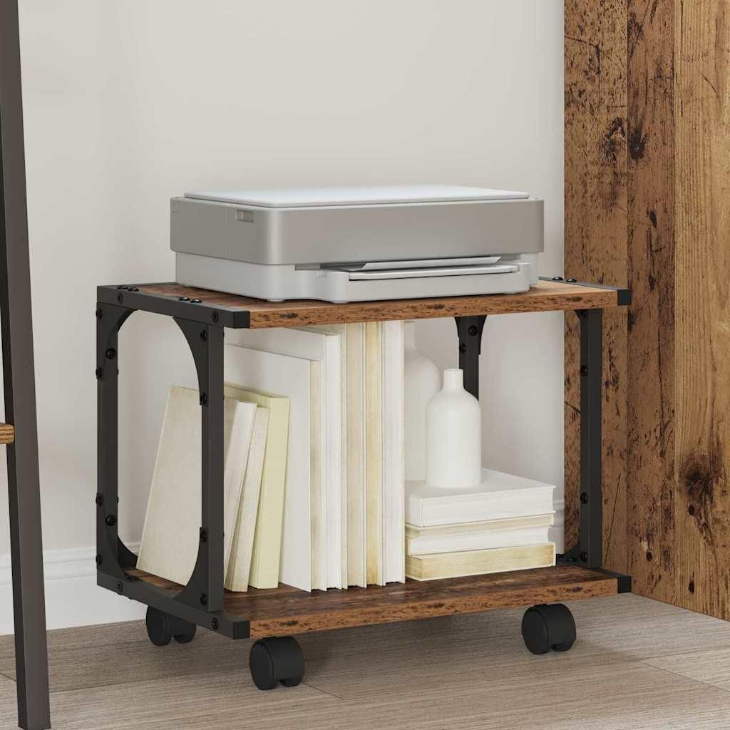 "Schlussverkauf" Druckerständer moderne-desgin - Industrielles Design - Altholz 41x28x33,5 cm Holzwerkstoff C17505