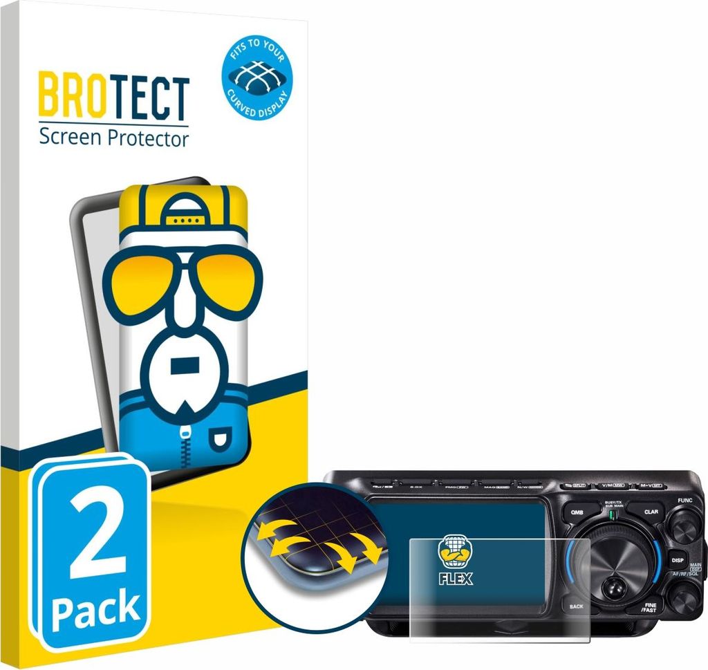 2x BROTECT Fullscreen Schutzfolie für Yaesu FTX-1 Displayschutz Folie Fullcover Klar Transparent