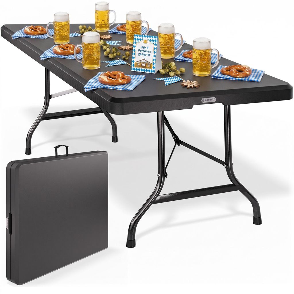 CASARIA tuintafel, 180x75 cm, inklapbaar Productafbeelding 