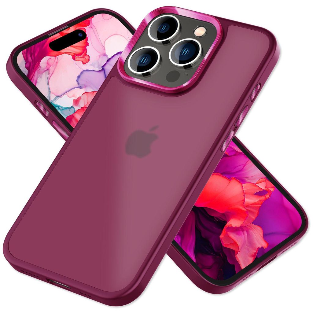 Custodia ibrida per iPhone 15 Pro Frosted Case Bordo Immagine del prodotto 