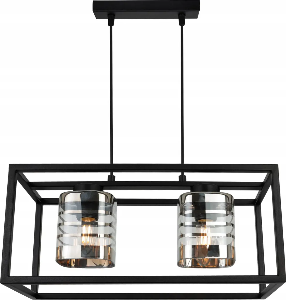 Luminaire pour salle à manger Helix Cage, suspension double déco salon