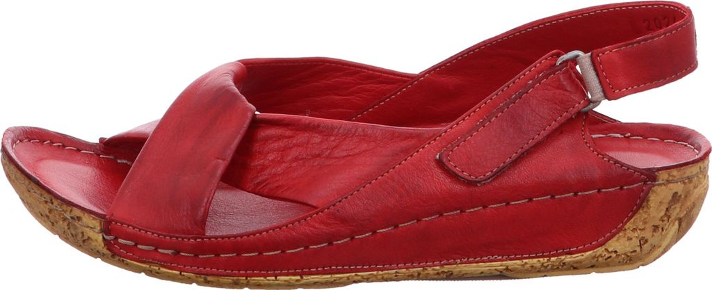 Gemini Damen Sandale Sandalette Leder mit Klettverschluss 032024-02, Größe:40 EU, Farbe:Rot