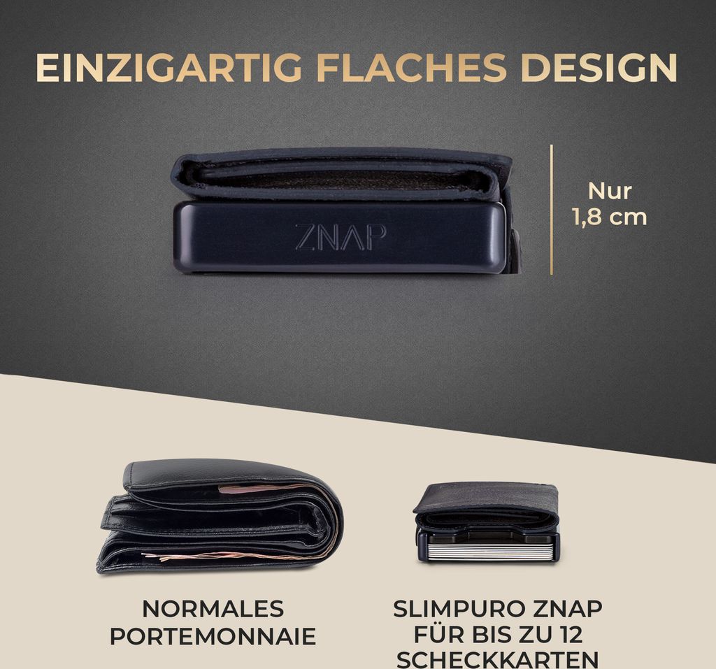 Slimpuro Geldbörse Herren, Slim Wallet mit RFID Schutz, Produktbild 5