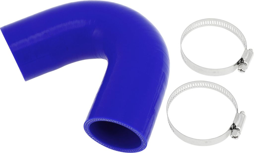 1 Satz 51mm/2,01" ID 102mm/4,02" Länge 135° Blau Autosilikonschlauch mit Schellen Kühlmittelschlauch Universal