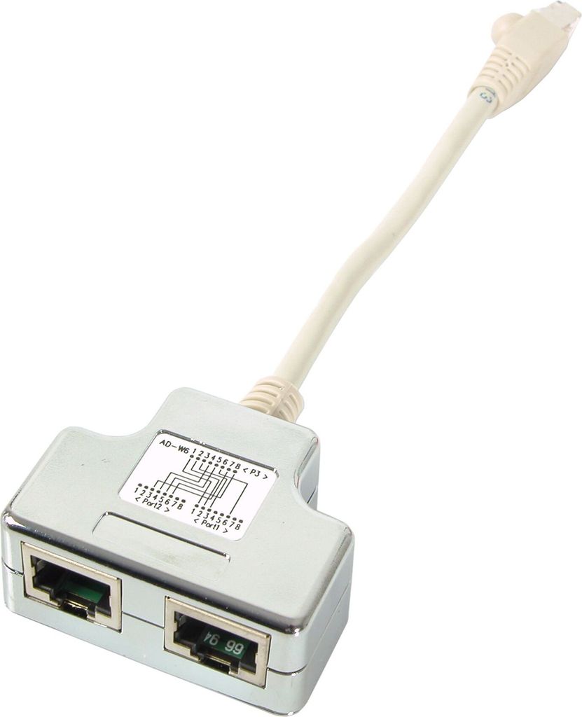 EFB T-Adapter Cat.5e 2x10/100BaseT für Cablesharing