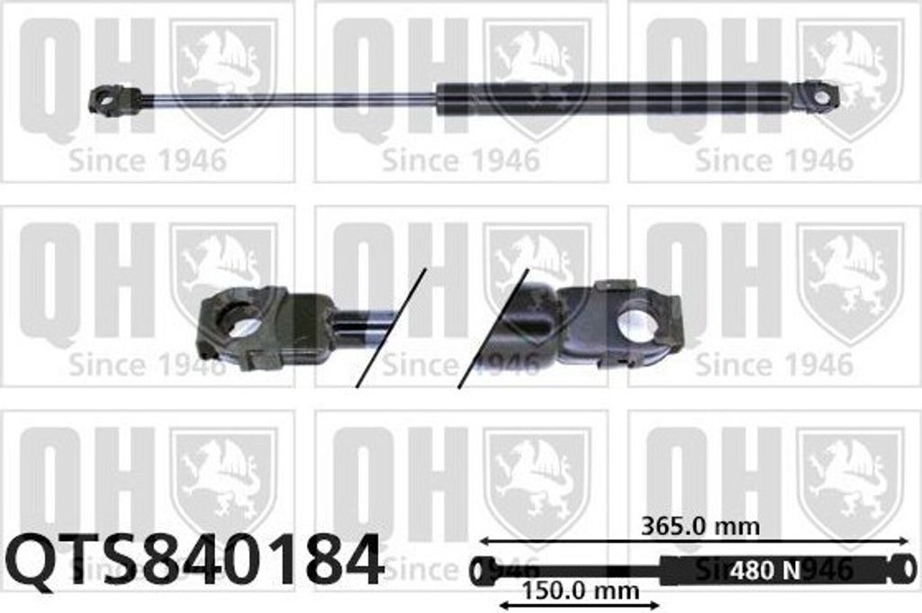 QUINTON HAZELL QTS840184 Gasfeder Heckklappendämpfer für BMW 5 Limousine (E34) 365mm