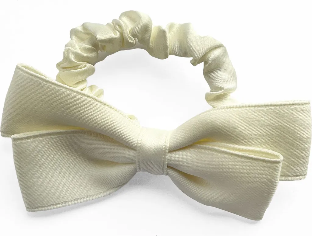 Elegante cravatta in raso con fiocco bianco alla moda - 1