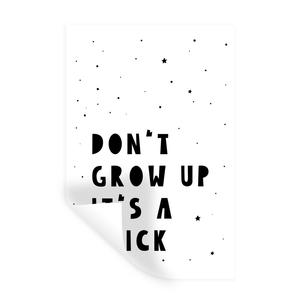 MuchoWow Wandtattoo Wandsticker Wandaufkleber Zitate - Werd nicht erwachsen, es ist ein Trick - Baby - Sterne - Kinder 60x90 cm Selbstklebend und...