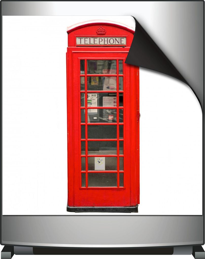 Wallario Magnet für Kühlschrank / Geschirrspüler, magnetisch haftende Folie - 60 x 60 cm, Motiv: London Rote Telefonzelle