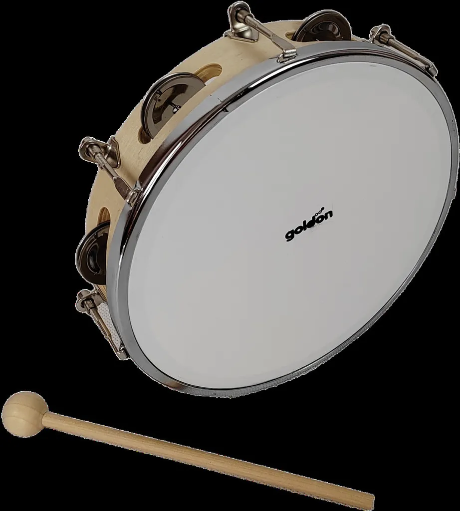 Tambourin accordé Goldon 35380 de 20cm avec crécelles pour éveil musical