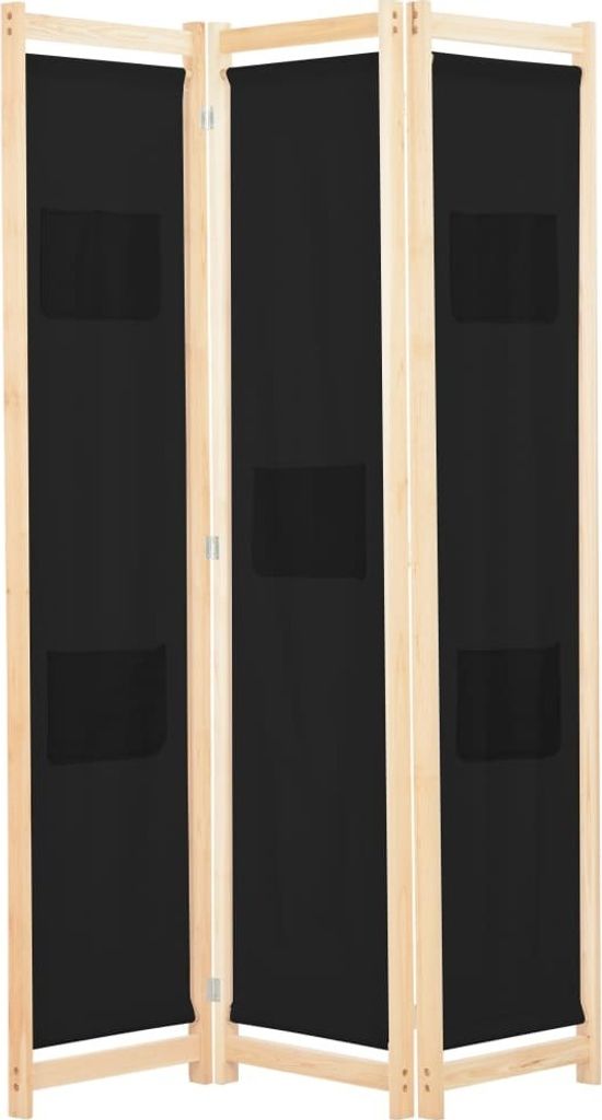 "2026 Promotion" 3-teiliger Raumteiler Schwarz 120x170x4 cm Stoff - Paravents CC2571