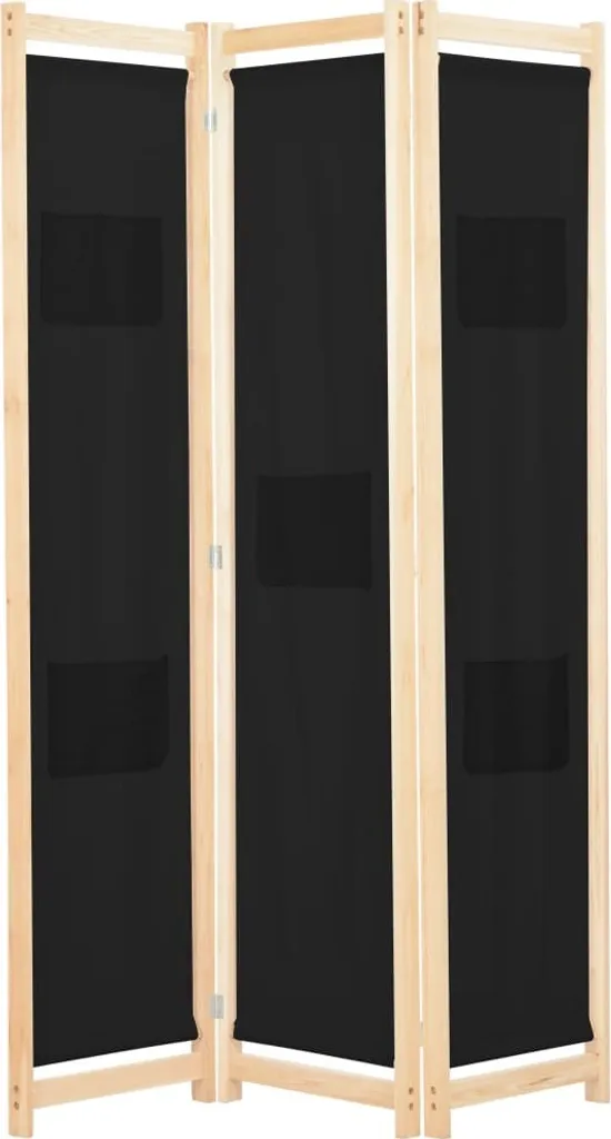 Diviser une chambre facilement avec ce paravent noir 3 volets en tissu
