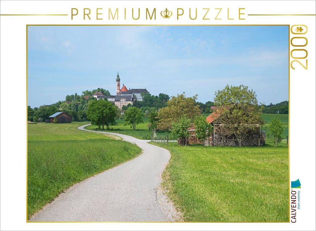 CALVENDO Puzzle Wanderweg zum Kloster Andechs 2000 Teile Puzzle quer | 2000 Teile Lege-Größe 90x67cm Foto-Puzzle für glückliche Stunden