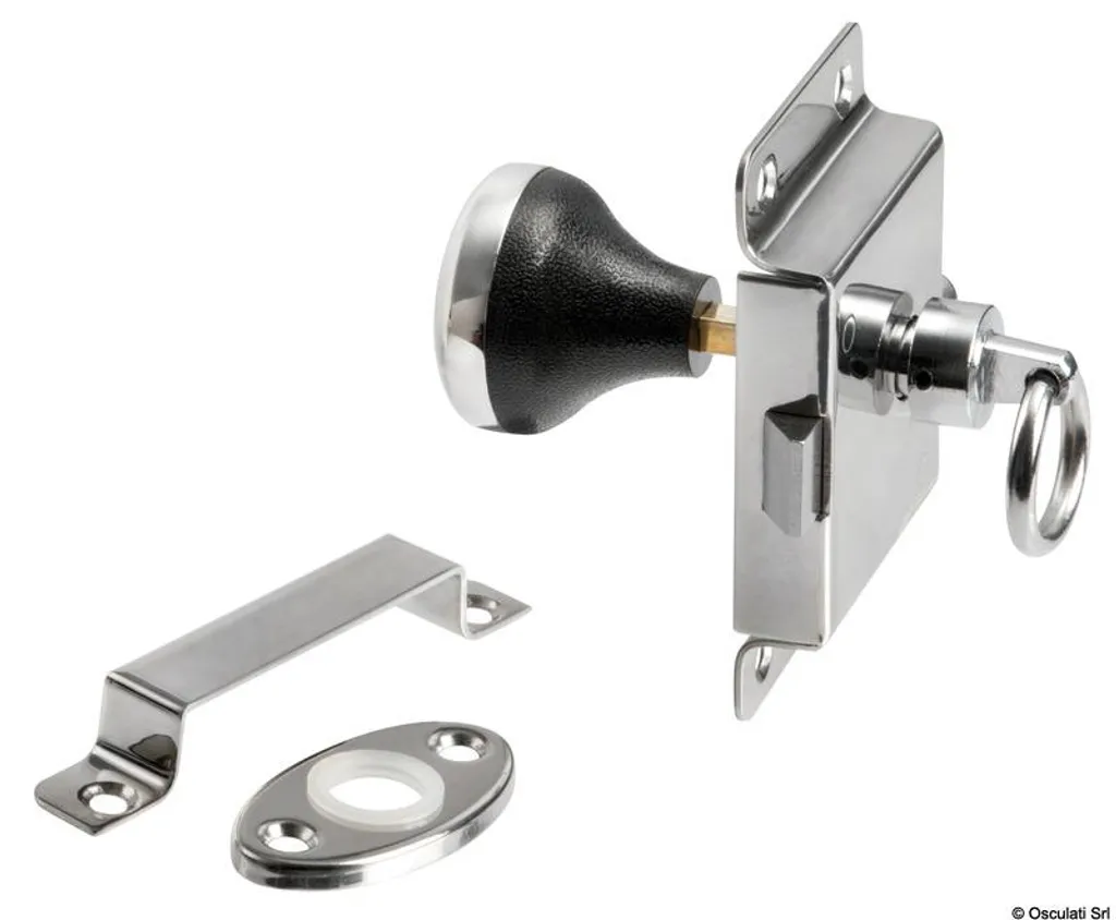 Serrure de boîtier de WC en laiton chromé 95x57 mm - Pack de 1 pièce