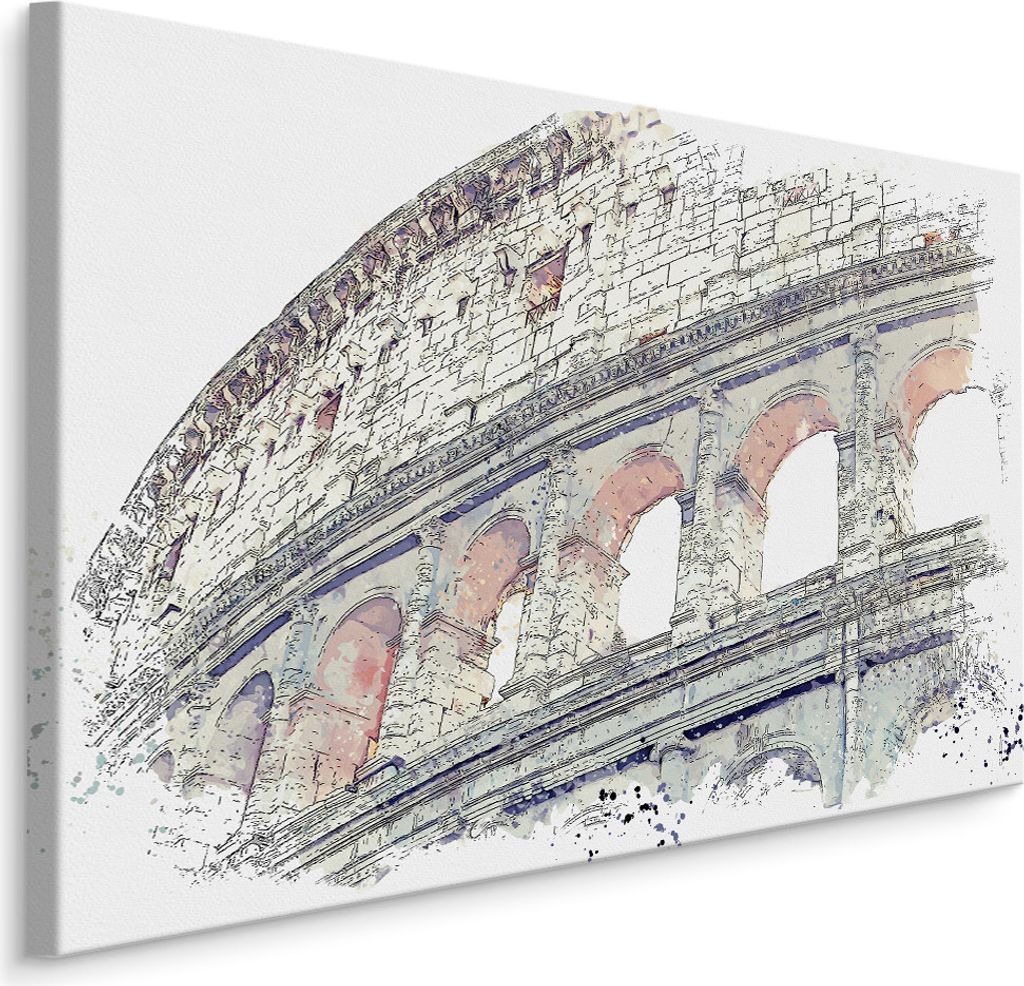 Fabelhafte Canvas LEINWAND BILDER 70x50 cm XXL Kunstdruck Rom Kolosseum Antik Gemalt