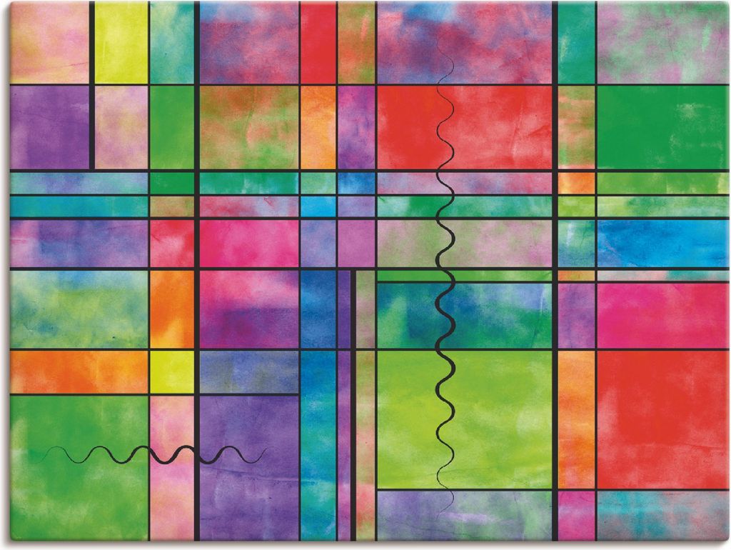 ARTland Leinwandbild Bunt Abstrakt Größe: 80x60 cm
