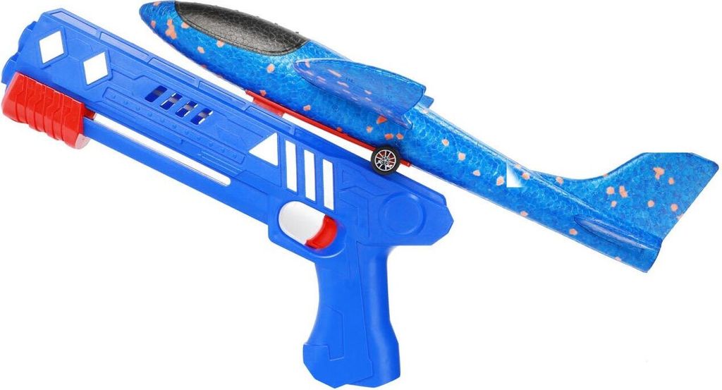 Letadlo vystřelovací pěnové s pistolí 25cm 4 barvy v sáčku
