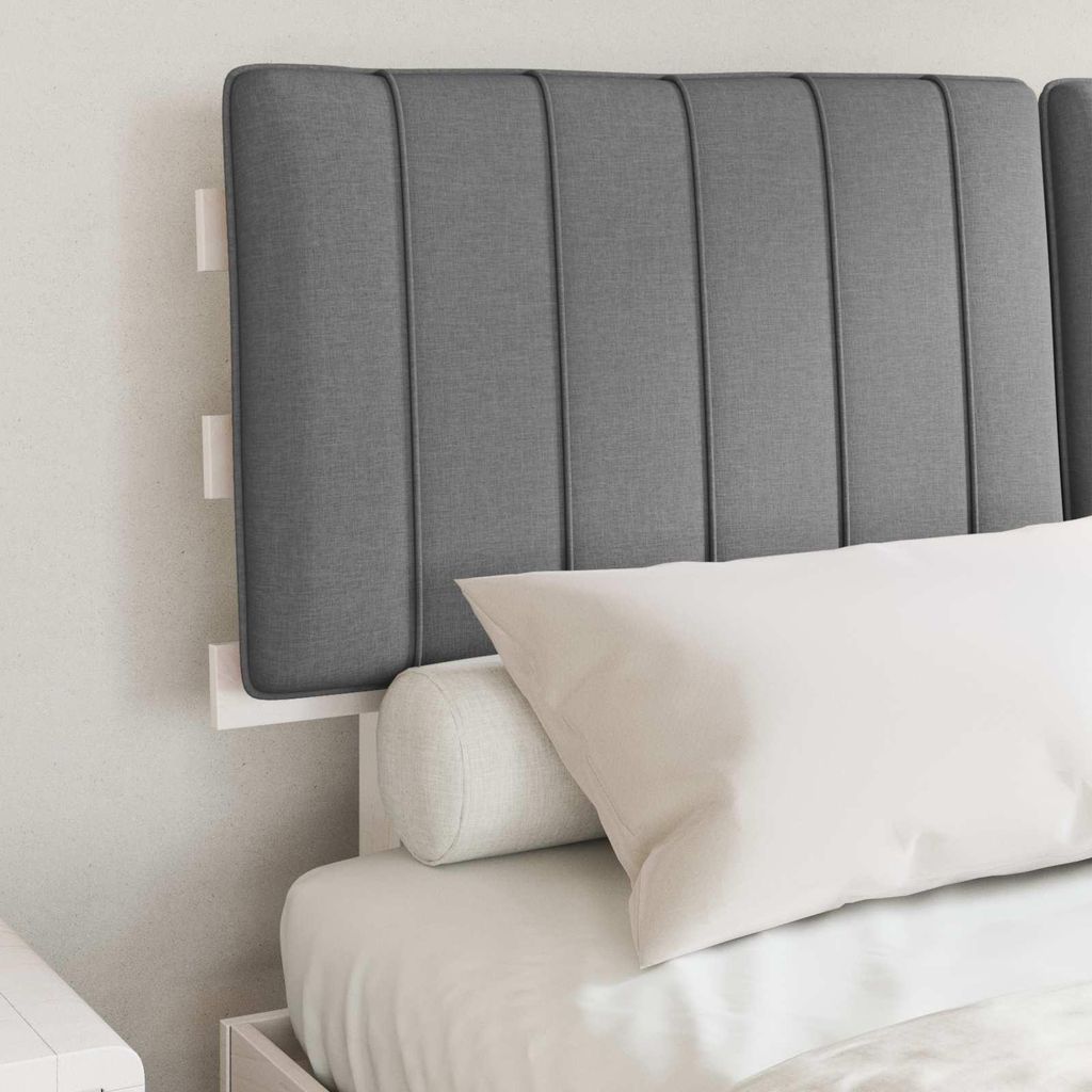 Stabli Bettgestell mit gepolstertem Kopfteil Hellgrau 135 x 190cm - DE502075 - Klassische BettenJugendbett Tagesbett