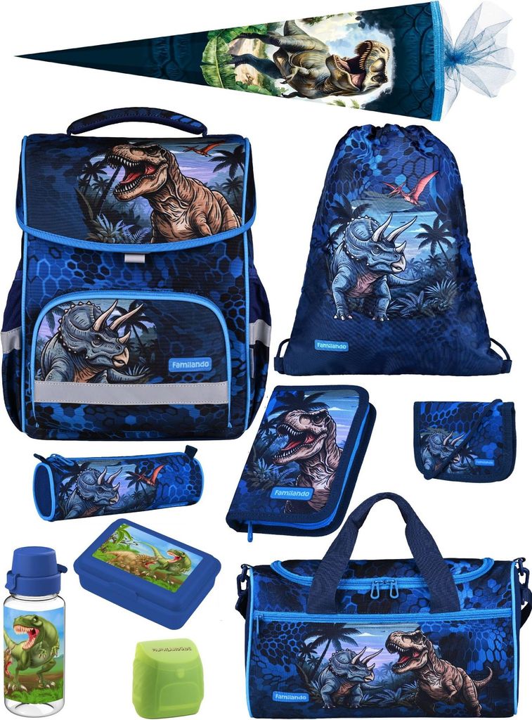 Familando Schulranzen-Set 10-teilig BASIC-PLUS Schultasche Produktbild 