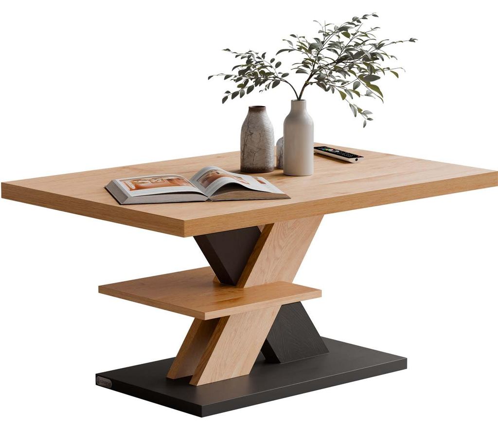 CASARIA® Couchtisch Grau Holz Stauraum Ablage Kratzfest Produktbild 