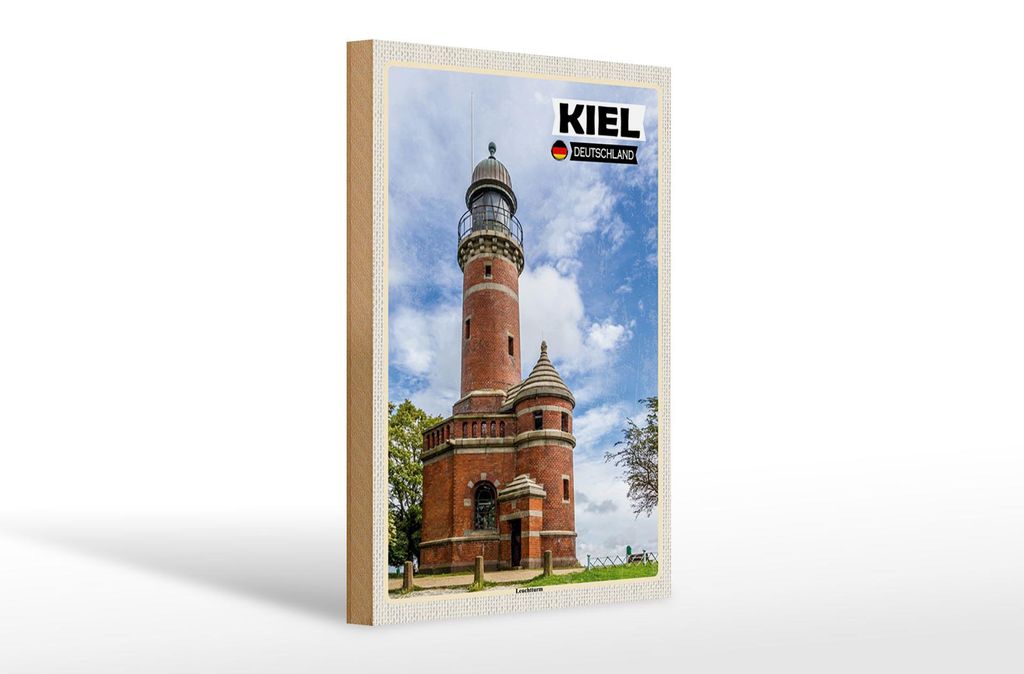 Holzschild Städte Kiel Leuchtturm Architektur 20x30cm