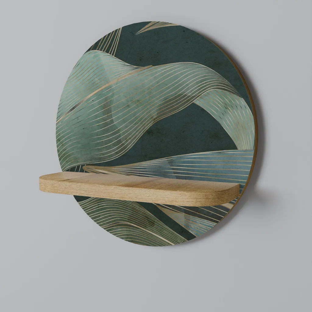 ROYAL GREEN Étagère ronde en chêne massif - Décoration murale premium