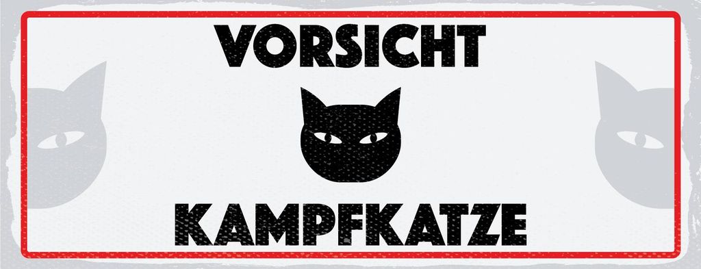 vianmo Blechschild 10x27 cm Vorsicht Kampfkatze