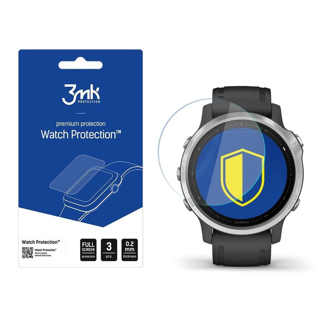 3mk Display Hybridglas Watch Protection fr Garmin Fenix 6s 0,2mm (3 Stck)