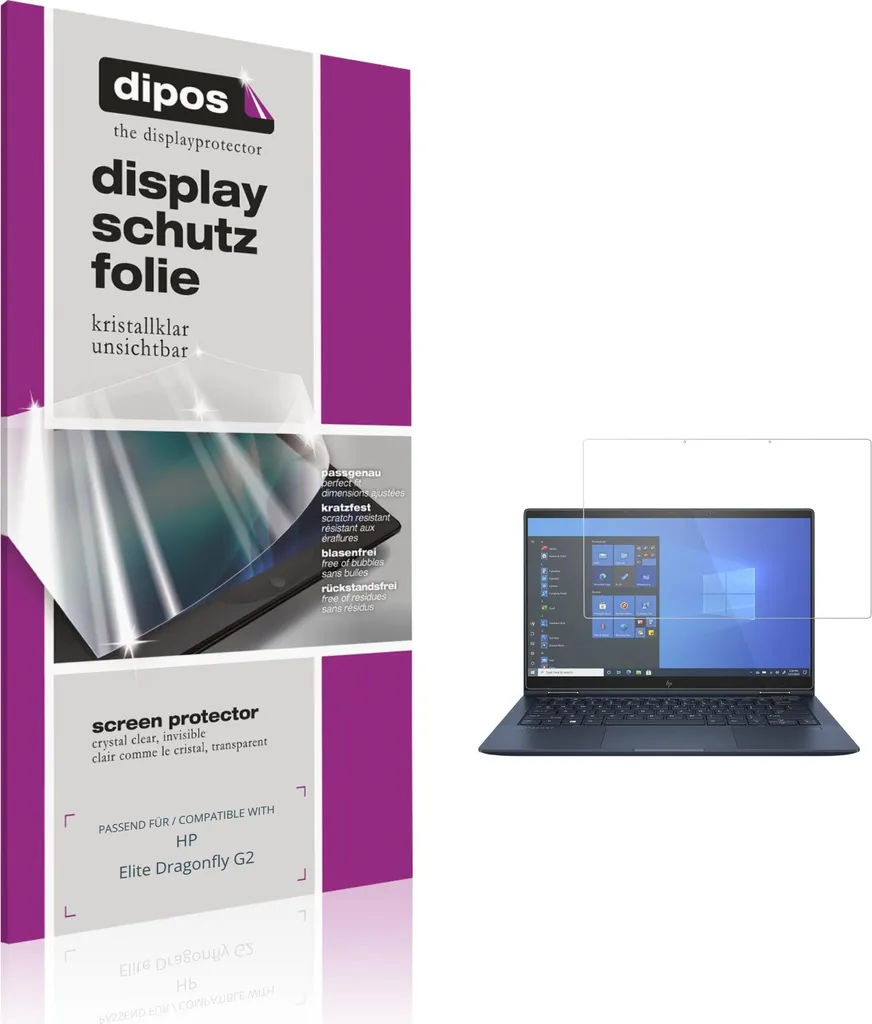 2x Pellicola Protezione Schermo HP Elite Dragonfly G2 - dipos Claro