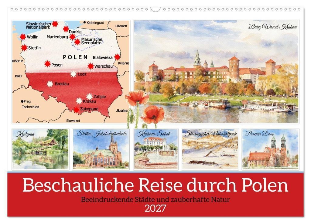 Beschauliche Reise durch Polen (Wandkalender 2027 DIN A2 quer), CALVENDO Monatskalender