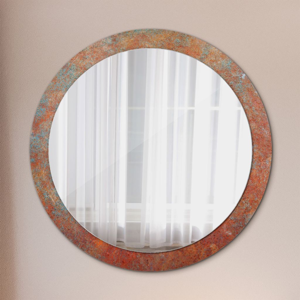 Spiegel - Mirror zum Wandspiegel Schlafzimmer – Schminkspiegel- rostig Metall- Ø90cm