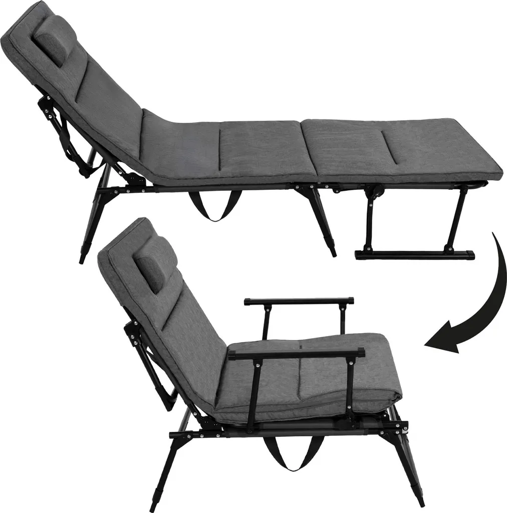 Lit de camp de jardin Springos réglable idéal pour sieste et relaxation