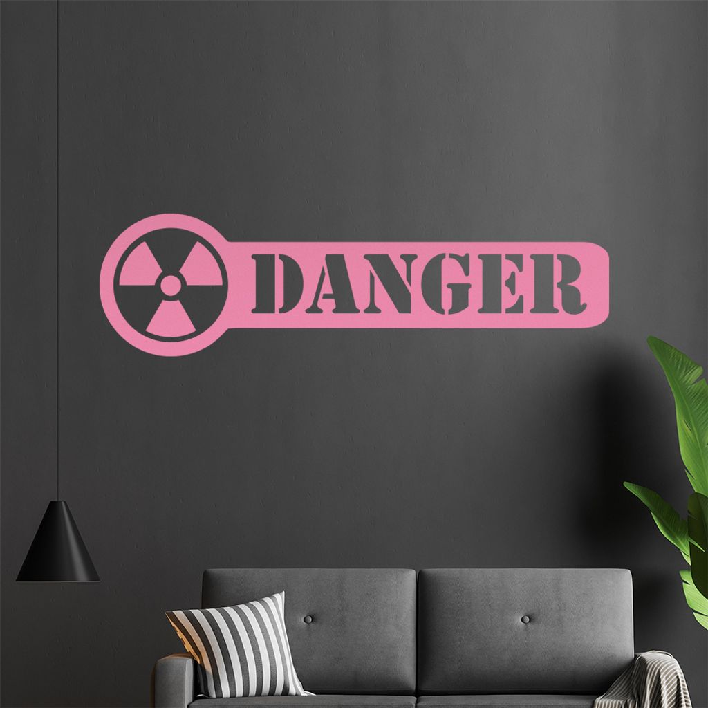 KIWISTAR Atom Danger Schild - Biohazard Virus Gift Gase Achtung Wandtattoo in 6 Größen - Wandaufkleber Wall Sticker - Dekoration, Küche, Wohnzim...