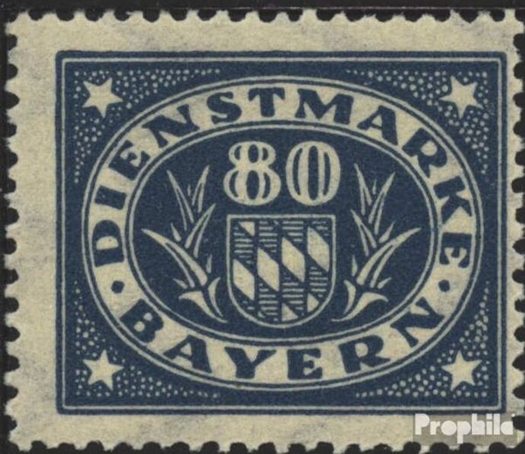 Briefmarken Bayern 1920 Mi D54 mit Falz Abschiedsserie