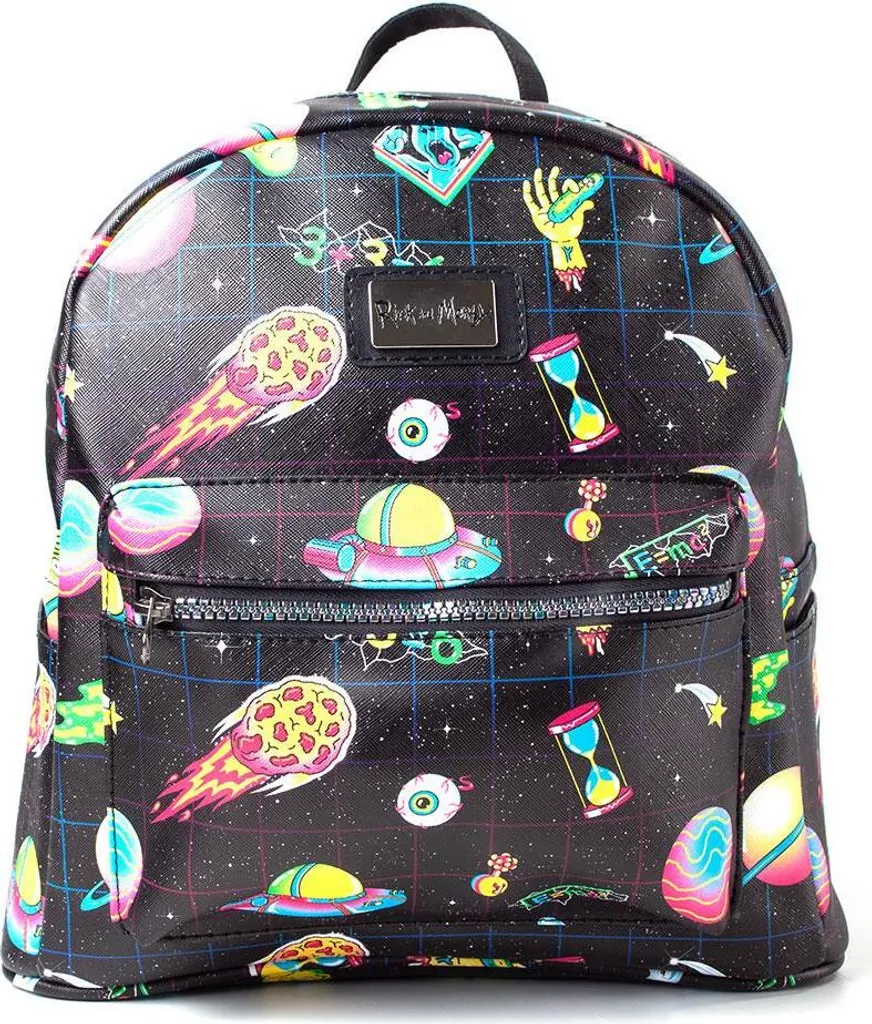 Sac à Dos Loisirs Rick and Morty Imprimé Noir Idéal pour Sorties