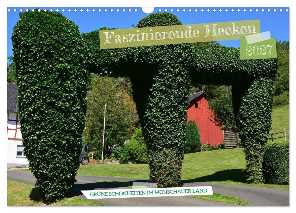 Faszinierende Hecken - Grüne Schönheiten im Monschauer Land (Wandkalender 2027 DIN A3 quer), CALVENDO Monatskalender