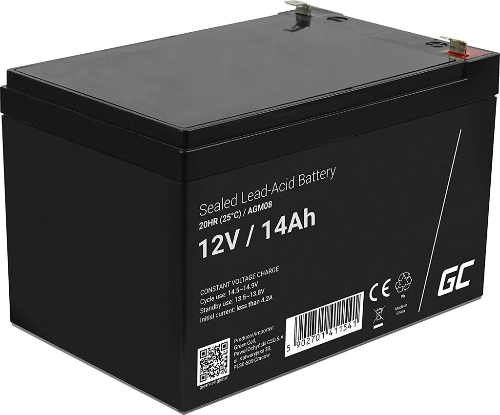 Green Cell® AGM 12V 14Ah Akku VRLA Blei-Batterie Bleiakku Produktbild 